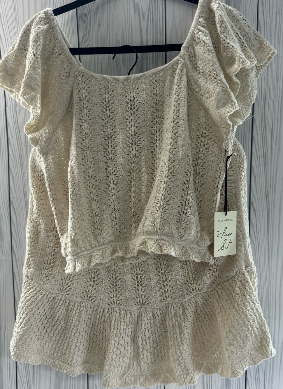 New Women’s Freshman 1996 2 Pc Crocheted Skirt & Sweater Set Sz XL